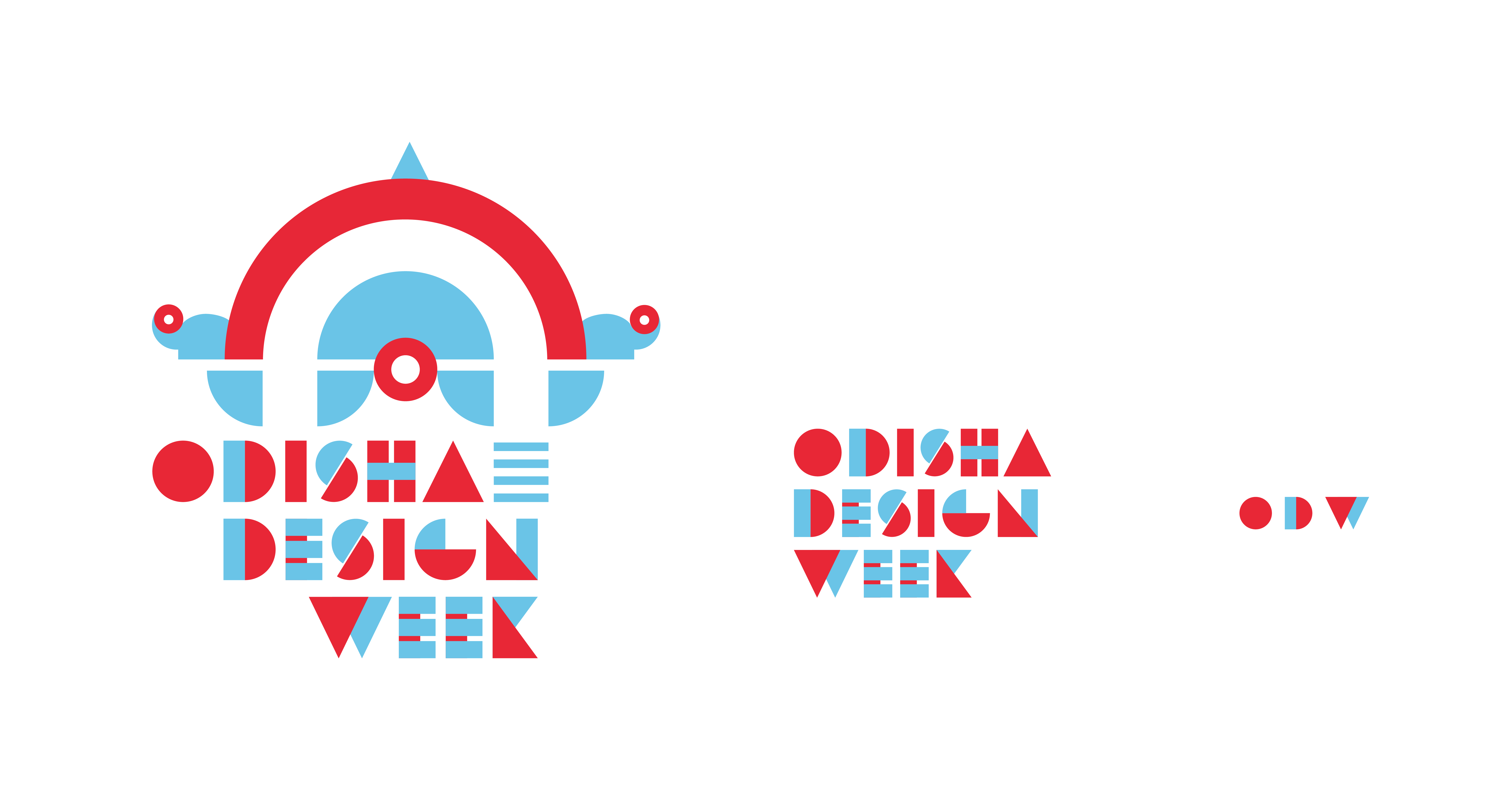 Responsive Odisha Design Week logo in full, reduced, and minimal lockups.